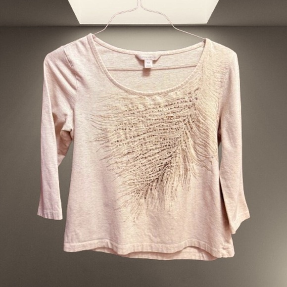 Laura Ashley Tops - Laura Ashley Sparkly Gold Leaf T-Shirt (PM)